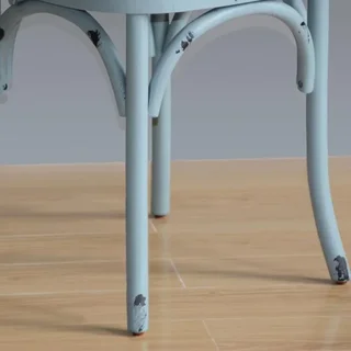 Chaises Bois Patiné Dossier Croisé - Finition Bleue