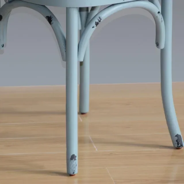 Chaises Bois Patiné Dossier Croisé - Finition Bleue