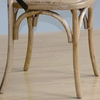 Set of 2 Distressed Wood Chairs Cross Back - Natural Finish