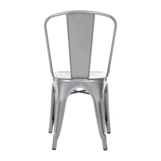 Conjunto de 4 Cadeiras Metalizadas Aço Cinza