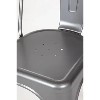 Conjunto de 4 Cadeiras Metalizadas Aço Cinza