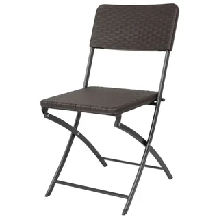 Sedie Pieghevoli in Rattan Sintetico Marrone - Set di 2