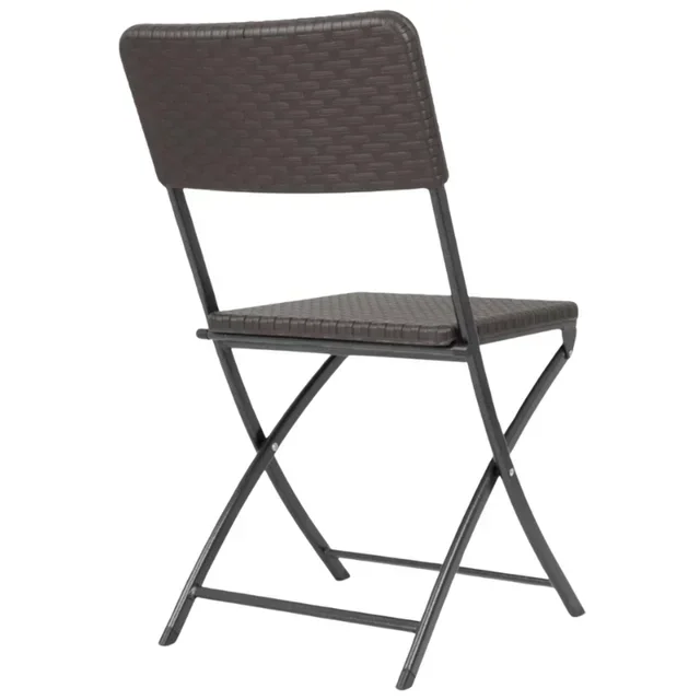 Sedie Pieghevoli in Rattan Sintetico Marrone - Set di 2