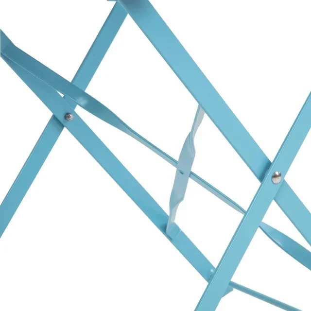 Set of 2 Outdoor Steel Chairs - Turquoise Blue