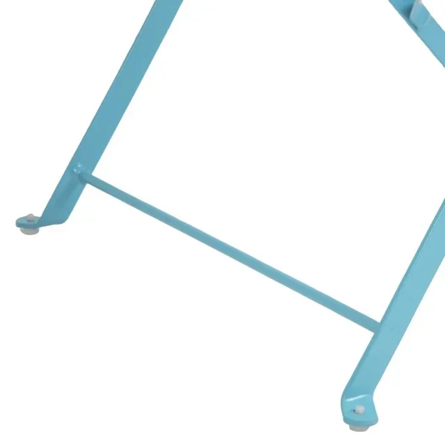 Set of 2 Outdoor Steel Chairs - Turquoise Blue