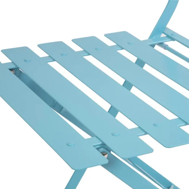Set of 2 Outdoor Steel Chairs - Turquoise Blue