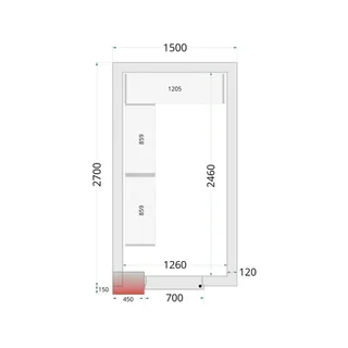 Cámara Frigorífica Negativa 1,50m x 2,70m - Almacenamiento Refrigerado -18°C