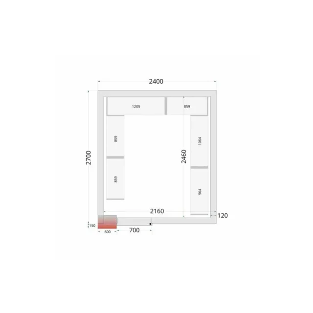 Isotherm Kühlzellenpaneel 2400x2700x2200 mm - Modulare Kühlwand