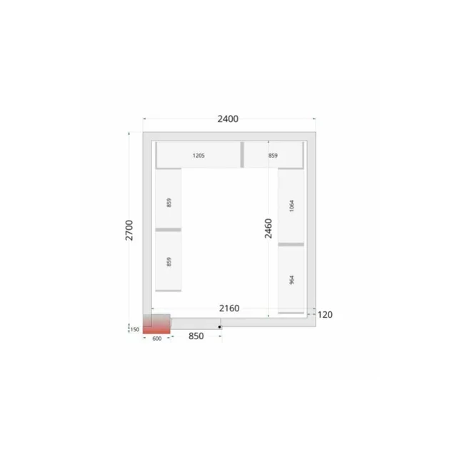 Insulated Cold Room Panel 2400x2700x2200 mm - Modular Refrigerated Wall Panel