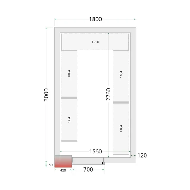 Negative Cold Room 1800x3000 - Professional Refrigerated Storage