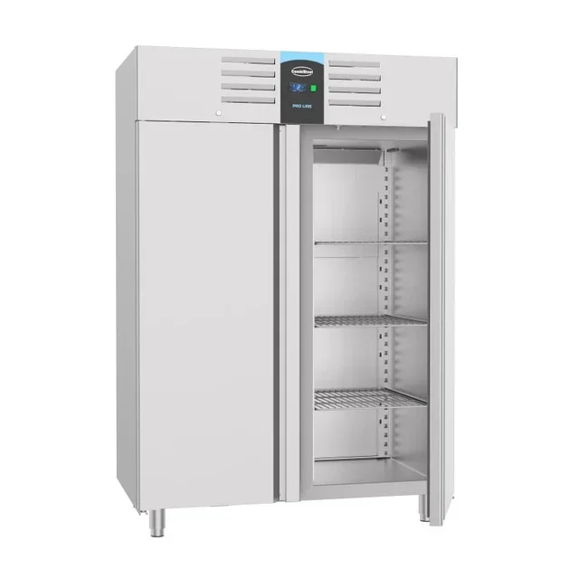 Professional Freezer Cabinet 1400L - 2 Solid Doors - Stainless Steel