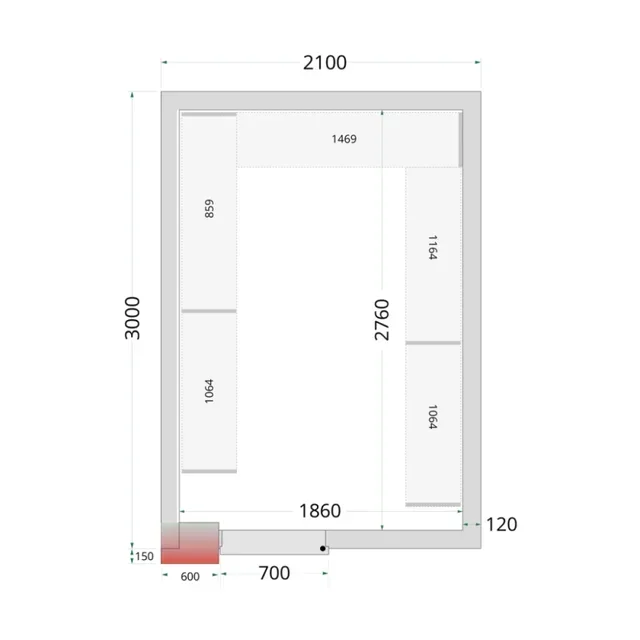 Chambre Froide Négative Professionnelle 2,1 x 3 m - Stockage Froid -18°C