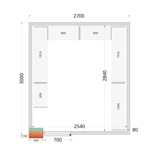 Chambre Réfrigérée Positive 2700x3000 mm - Stockage Professionnel Froid Positif