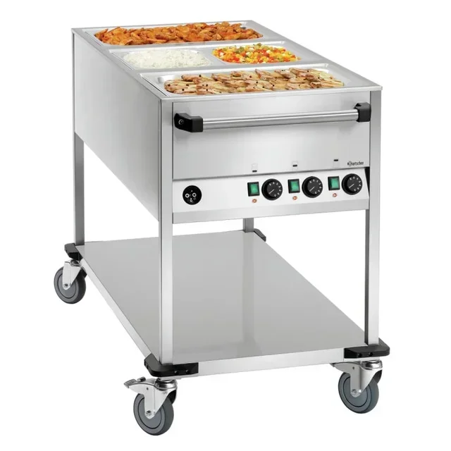 Hot Holding Trolley - 3 x Gastronorm 1/1 Pans
