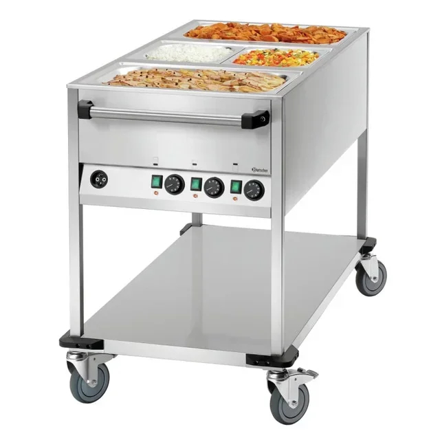 Hot Holding Trolley - 3 x Gastronorm 1/1 Pans