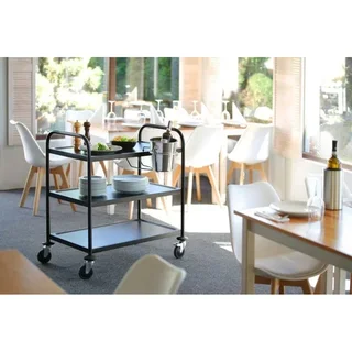 Carro de Servicio 3 Niveles - Acabado Negro Mate