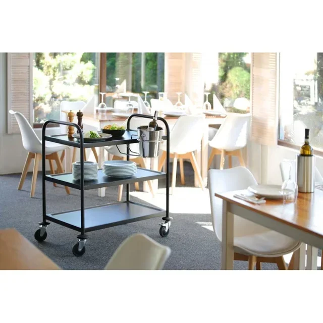 Carro de Servicio 3 Niveles - Acabado Negro Mate