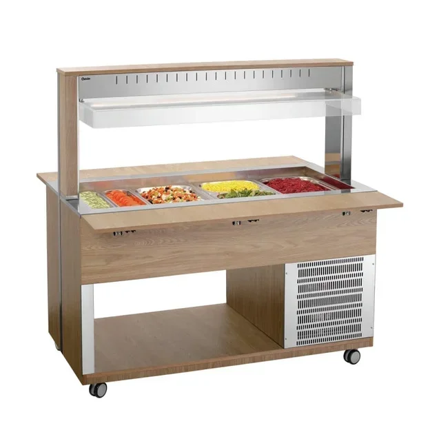 Professional Hot Service Trolley - 4 Gastronorm 1/1 Pans