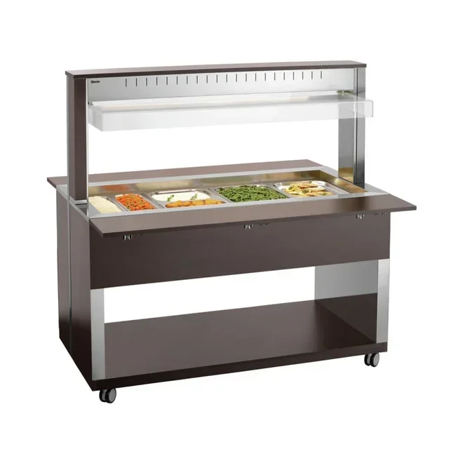 Professional Hot Service Trolley - 4 Gastronorm 1/1 Pans