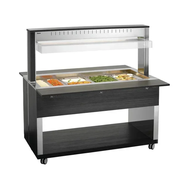 Professional Hot Service Trolley - 4 Gastronorm 1/1 Pans