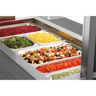 Carrello di Servizio Caldo Professionale - 4 Bacinelle Gastronorm 1/1