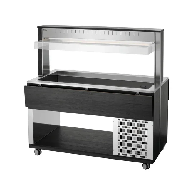 Carrello di Servizio Caldo Professionale - 4 Bacinelle Gastronorm 1/1