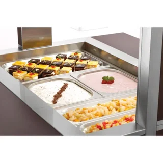 Carrello di Servizio Caldo 3 Bacinelle Gastronorm 1/1 - Ristorazione Professionale