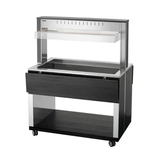 Carrinho de Serviço Quente 3 Cubas Gastronorm 1/1 - Restauração Profissional