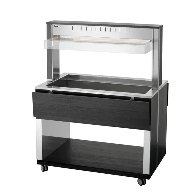 Carrinho de Serviço Quente 3 Cubas Gastronorm 1/1 - Restauração Profissional