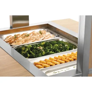 Carrello di Servizio Caldo 3 Bacinelle Gastronorm 1/1 - Ristorazione Professionale