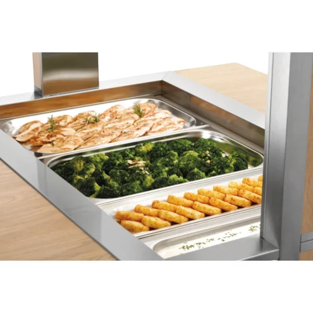 Carrello di Servizio Caldo 3 Bacinelle Gastronorm 1/1 - Ristorazione Professionale