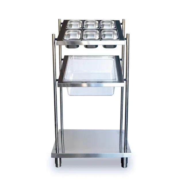 Multi-Function Service Cart 800X700X1500 Mm - Cutlery, Glasses And Trays Dispenser