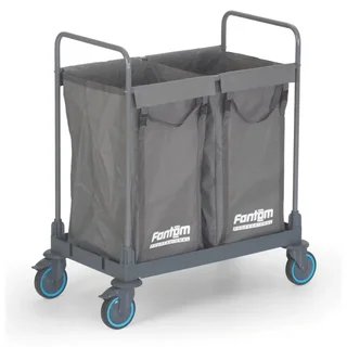 Chariot à Linge de Transport Double Bac - 2 Compartiments 125 L Chacun