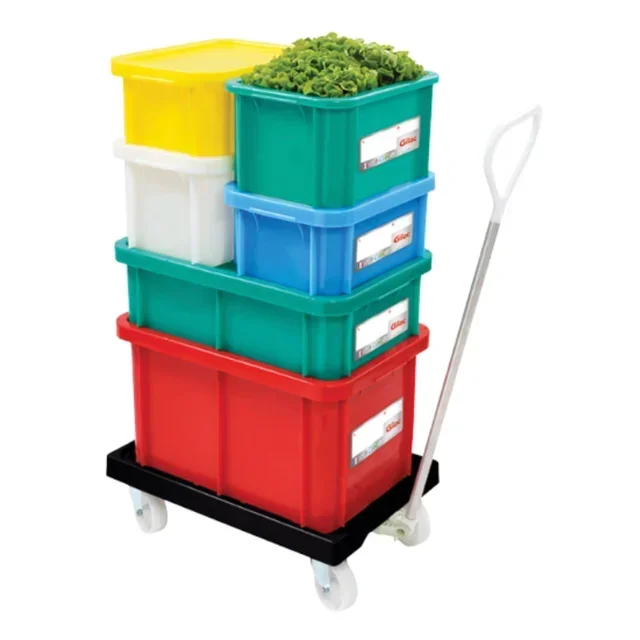 Carrello di Manipolazione per Cesto della Biancheria - Nero