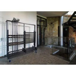 Carrello di Movimentazione Professionale per Trasporto di Sedie e Sgabelli Impilabili