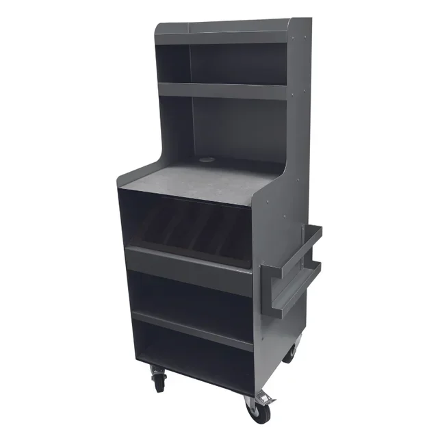 Carrello di Servizio Struttura Alta in Acciaio - Grigio Basalto - H 148 cm