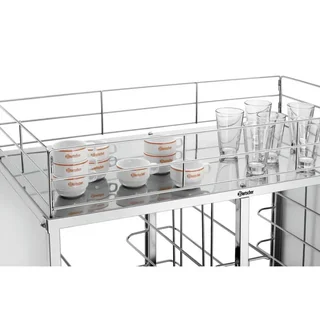 Service Trolley 2 Stainless Steel Shelves - 80 kg Capacity