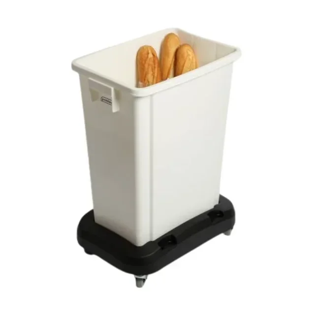 Chariot de Stockage Alimentaire 60 Litres avec Bac à Ingrédients Blanc