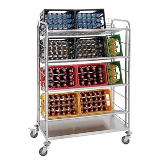 Drink Crate Transport Trolley - 4 Shelves