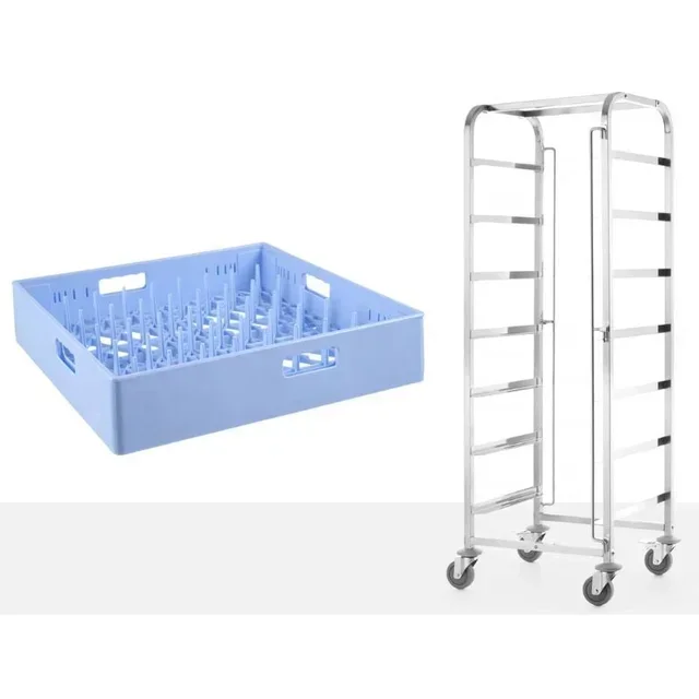 Chariot de Transport pour Casiers de Lavage - 7 Étages