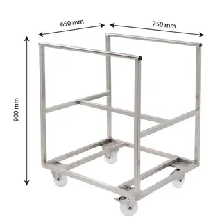 Carro de Transporte de Acero Inoxidable para Cuba Semicilíndrica Gran Capacidad