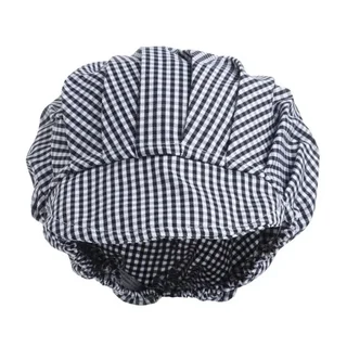 Cappello da Chef con Visiera Vichy Blu Bianco, Policotone, Taglia Unica