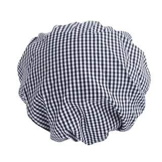 Cappello da Chef con Visiera Vichy Blu Bianco, Policotone, Taglia Unica
