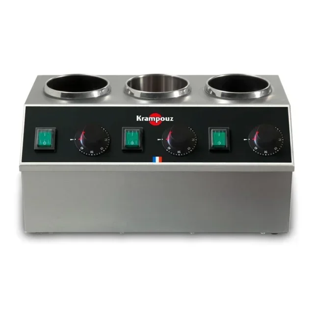 Calentador de Chocolate Eléctrico Triple Cubeta para Salsas