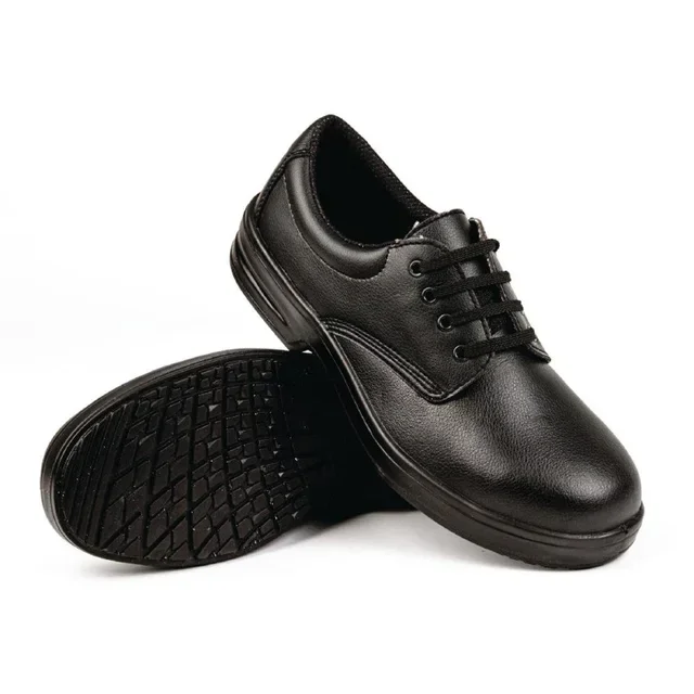 Black Lace-Up Safety Shoes - Size 38