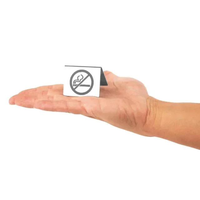 Tischaufsteller aus Edelstahl „Nichtraucher“