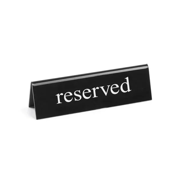 Caballete de mesa señalético "Reservado" para restaurante