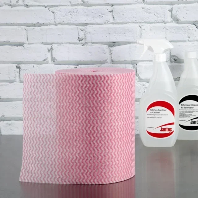 Chiffons Multi-Usage Antibactériens Rouge - Lot de 200 Unités