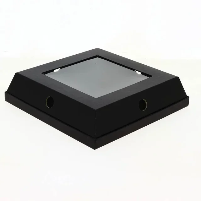 Cloche à Fromage Carrée Noire 250x250 mm avec Hublot Transparent PVC