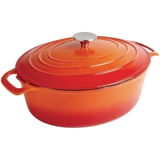Oval Dutch Oven 5 Liters - Orange Enamel